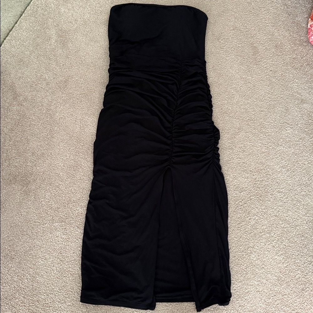Klassy Network Black Strapless Dress with Built in Bra